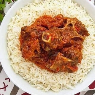 WHITE RICE (W/STEW &BEEF)